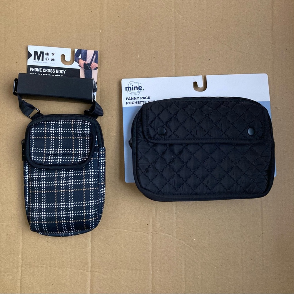 Lot of 2 Mini Bags New Phone Crossbody and Quilted Fanny Pack by Mytagalongs